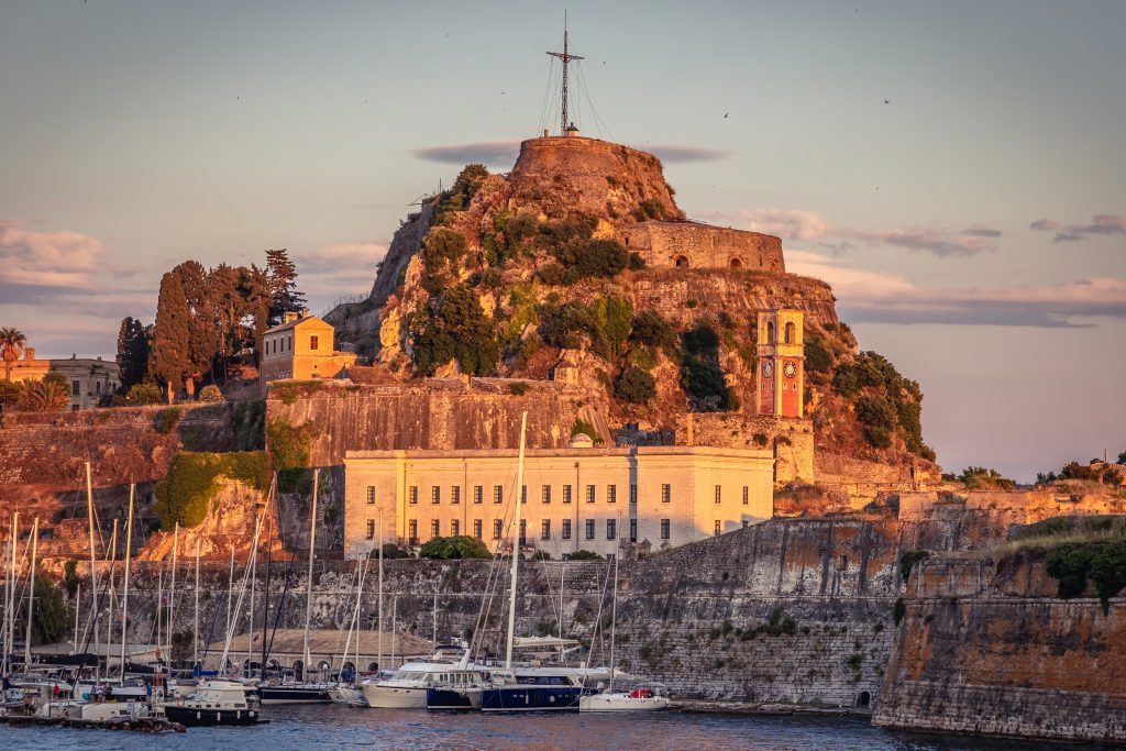 Old Venetian Fortress in historic part of Corfu town, Corfu Island, Greece